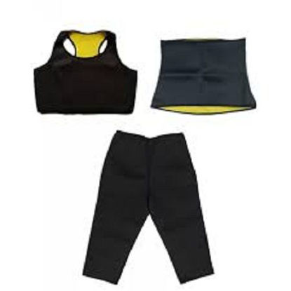 Image de Ceinture Chauffante + Pantalon Chauffant + Brassière - Noir Et Jaune