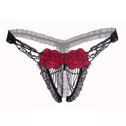 Agrandir l'image de String Avec Perles  - Noir Et Rouge Image de String Avec Perles  - Noir Et Rouge