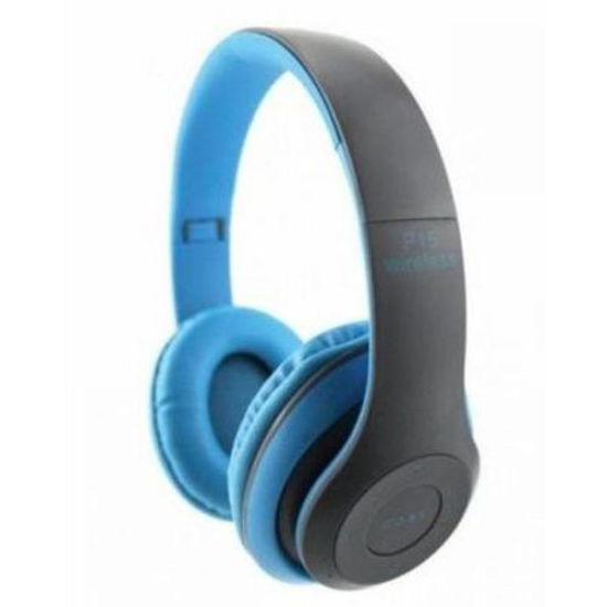 Image sur Casque Bluetooth FM P15 - Bleu Et Gris