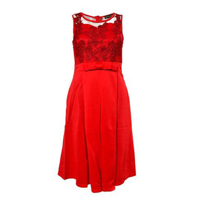 Image de Robe Patineuse  En Dentelle  - Rouge