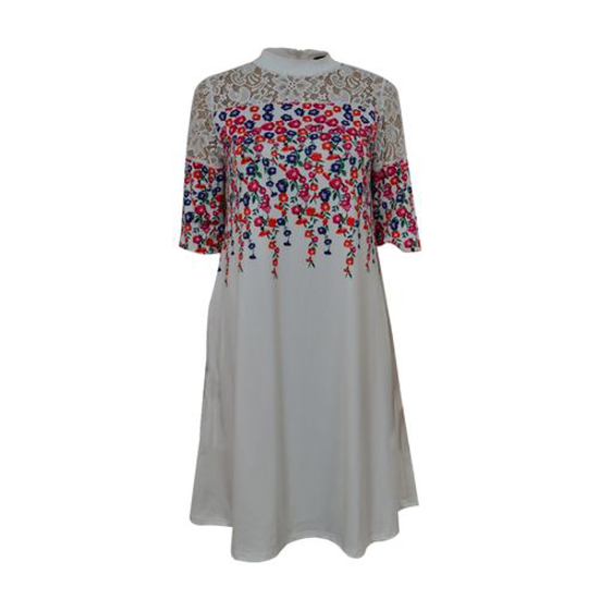 Image sur Robe Patineuse Fleuri - Blanc : L