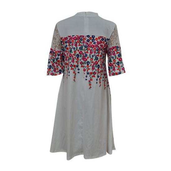 Image sur Robe Patineuse Fleuri - Blanc : L