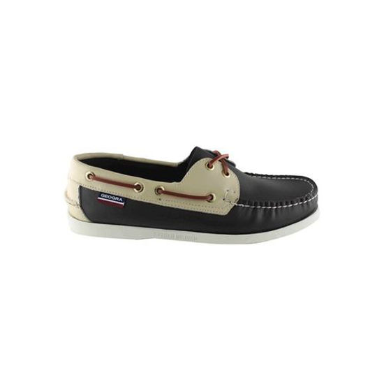 Image sur Chaussures Bateaux Avec Lacets - Georgia - Noir, Beige Et Marron