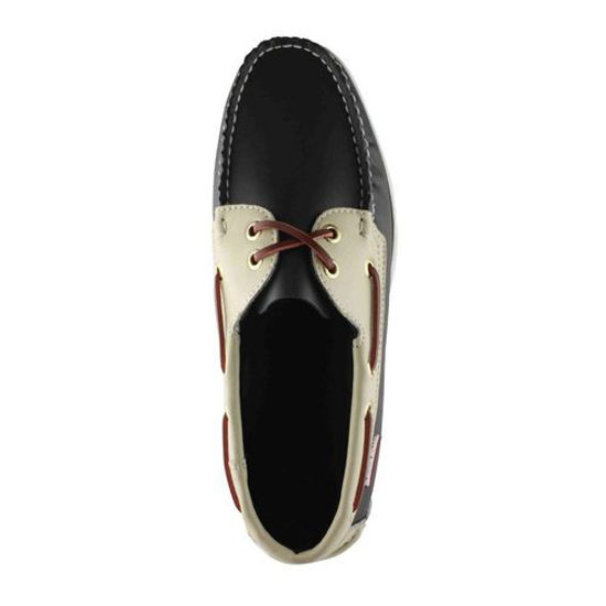 Image sur Chaussures Bateaux Avec Lacets - Georgia - Noir, Beige Et Marron