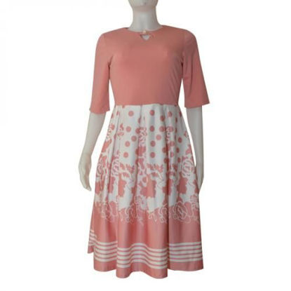 Image de Robe Patineuse - Rose et blanc - XL - 5