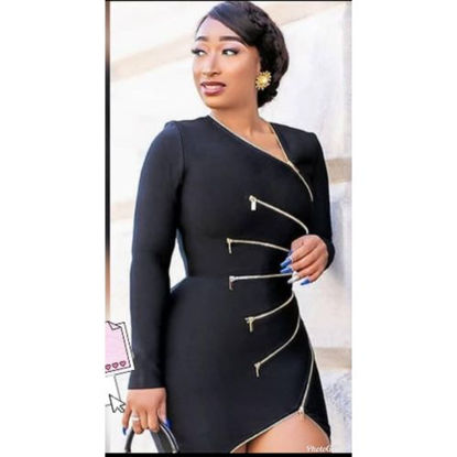 Image de Mini Robe Fourreau - Noir et Or