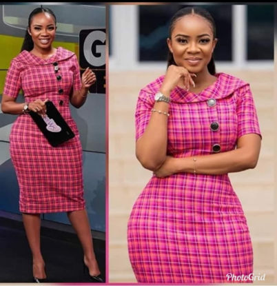 Image de Robe carrelée - Rose