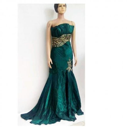 Image de Maxi Robe de soirée avec trainne - Verte et or - XL/XXL - 3