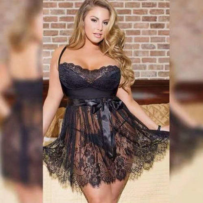 Nuisette Grande Taille - Femme - Dentelle - Noir - Iziway Cameroun