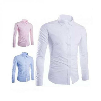 Agrandir l'image de Chemises En Coton 3 pièces- Blanc, bleu clair Et Rose Image de Chemises En Coton 3 pièces- Blanc, bleu clair Et Rose