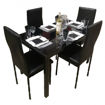 Image sur Salle à Manger Démontable En Verre 4 Places - Très Solide - Noir