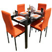 Image sur Salle À Manger Démontable En Verre 4 Places- Très Solide - Orange
