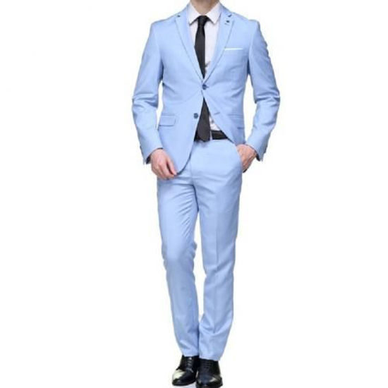 Image sur Veste + Pantalon - Bleu Ciel + Chemise Blanc