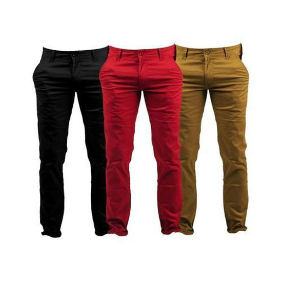 Image sur Pantalon Chino - 3 Pièces - Rouge, Kaki Et Noir
