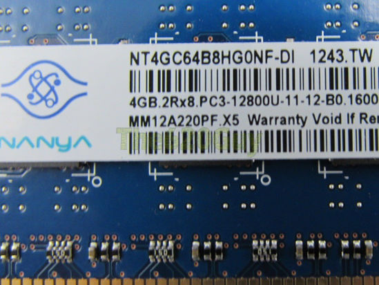 Image sur Nanya NT4GC64B8HG0NF-DI 8 Go 2 x 4 Go PC3-12800U DDR3 1600 CL11 Kit de mémoire de bureau - 01 Pièce 8gb