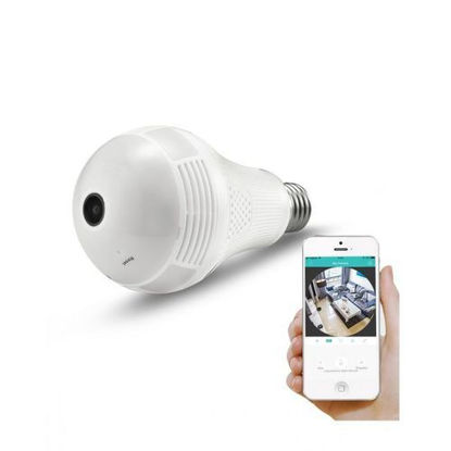 Agrandir l'image de Caméra ampoule WiFi HD panoramique 360° avec détection de mouvement - Blanc Image de Caméra ampoule WiFi HD panoramique 360° avec détection de mouvement - Blanc