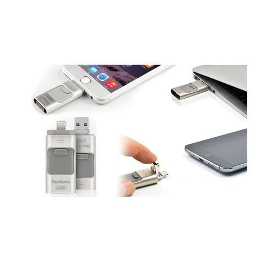 Image sur Clé USB OTG 3 En 1 - Multicolore + Lecteur MP3 Offert