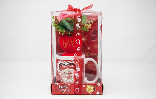 Image sur Coffret cadeau- Fleurs + Mug - Rouge et Blanc