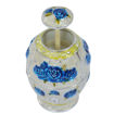 Image sur Mini urne décorative en porcelaine (blanc, bleu et jaune or)