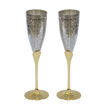Pack de 02 flûtes de champagne décoratives - Jaune or et argent