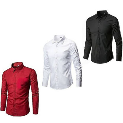 Image de Chemise En Coton -  3Pièces -Rouge Blanc et Noir