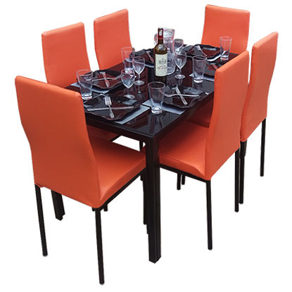 Image de Salle À Manger Démontable En Verre 6 Places - Orange