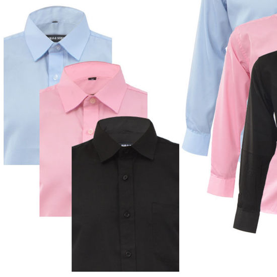Chemises - 3 Pièces - Noir, Rose Et Bleu