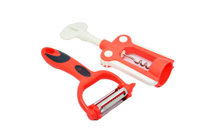 Image de Éplucheur de cuisine 3 En 1 + Tire Bouchon - Multicolore