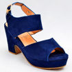 Sandales à talon compensé -  Bleu nuit-iziwaycameroun
