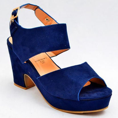 Sandales à talon compensé -  Bleu nuit-iziwaycameroun