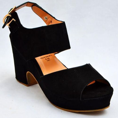 Image de Sandales  A Talon  Compensé -  Noir