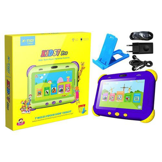 Image sur X Tigi Tablette Enfant - Kids7 Pro - 3G - Dual Sim - 7" - 32GO+1Go - Android 8.1 - Bleu+ Support-2sim
