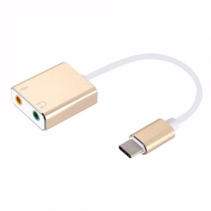 Agrandir l'image de Carte son externe USB Type-C vers Jack 7.1 canaux 3,5 mm casque stéréo adaptateur pour de cartes audio - Or Image de Carte son externe USB Type-C vers Jack 7.1 canaux 3,5 mm casque stéréo adaptateur pour de cartes audio - Or