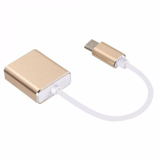 Image sur Carte son externe USB Type-C vers Jack 7.1 canaux 3,5 mm casque stéréo adaptateur pour de cartes audio - Or