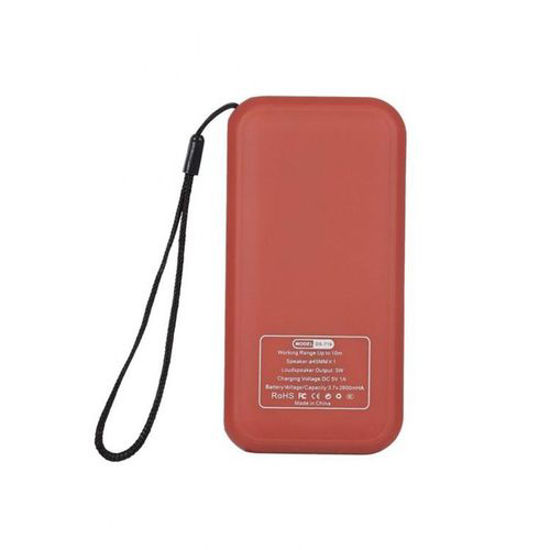 Image sur Haut-parleur Bluetooth Avec Powerbank Et Lampe De Poche DS-716 - Noir Et Rouge