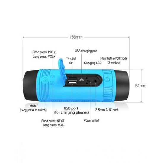 Image sur Haut-parleur -ZEALOT -S1 -Bluetooth -Etanche  -Power Bank Intégré - 4000Mah -Bleu