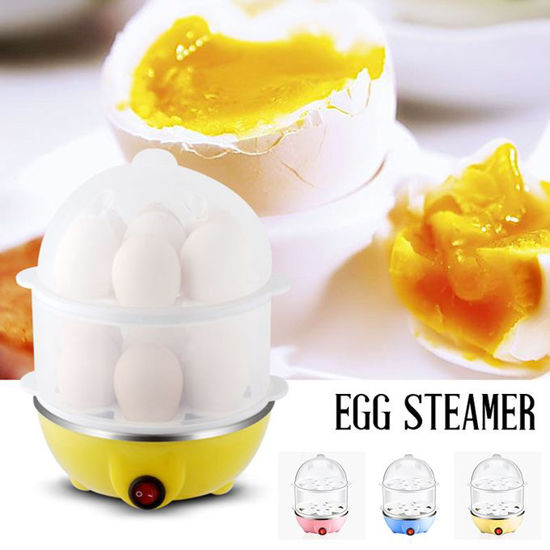 Mini Cuiseur vapeur à œufs 3 en 1, double couche automatique 1-14 œufs,  parfait pour