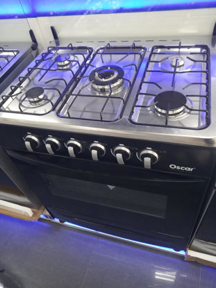 Agrandir l'image de OSCAR Cuisinière À Gaz - 5 Foyers - 90cmX70cm - Four Avec Grill - Allumage Manuel - Noir - 12Mois Garantis Image de OSCAR Cuisinière À Gaz - 5 Foyers - 90cmX70cm - Four Avec Grill - Allumage Manuel - Noir - 12Mois Garantis