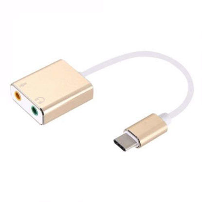 Agrandir l'image de Carte son externe USB Type-C vers Jack 7.1 canaux 3,5 mm casque stéréo adaptateur pour de cartes audio - Or Image de Carte son externe USB Type-C vers Jack 7.1 canaux 3,5 mm casque stéréo adaptateur pour de cartes audio - Or