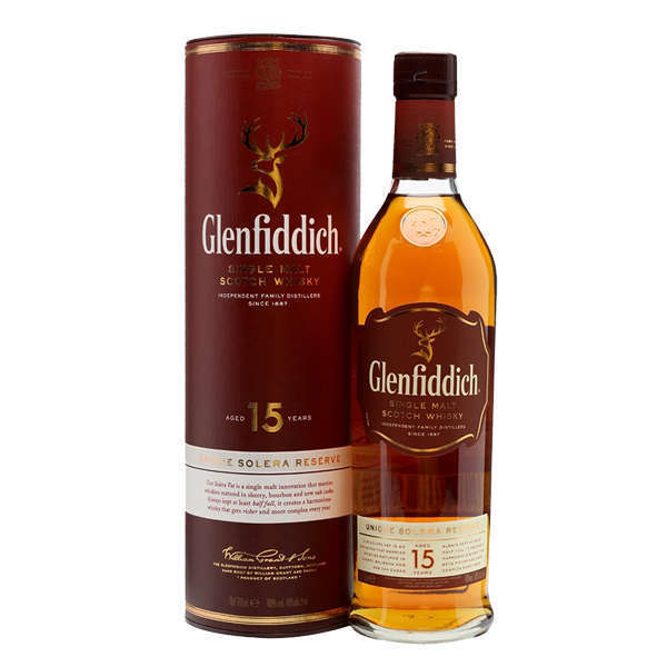Whisky Glenfiddich single malt scotch 75Cl 15ans