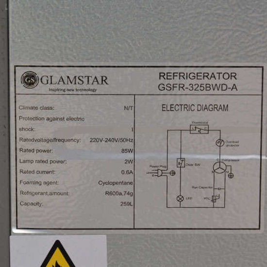 Image sur Réfrigérateur GLAMSTAR - GSFR-325BWD-A - 259 litres - 06Mois Garantis
