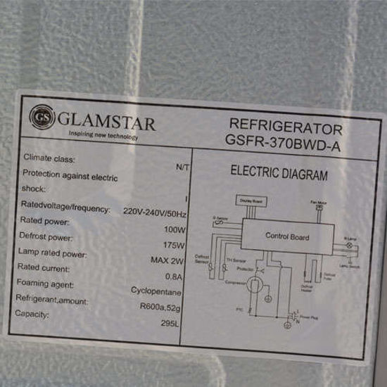 Image sur Réfrigérateur GLAMSTAR - GSFR-370BWD-A - 295 litres - 06 Mois Garantis