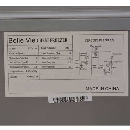 Image sur Congélateur Belle Vie - BVC-150 - 200 litres - 06 Mois garantis