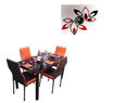 Salle à manger démontable - Verre - 4 Places  + Horloge Murale 3D - Autocollant