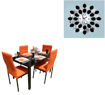 Salle à manger démontable - Verre - 4 Places  + Horloge Murale 3D - Autocollant