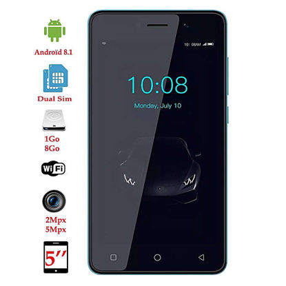 Agrandir l'image de Tecno -F1 -Smartphone - Dual Sim - 3G - 8GB/1GB -2Mp/5Mp - Bleu - 6 Mois Image de Tecno -F1 -Smartphone - Dual Sim - 3G - 8GB/1GB -2Mp/5Mp - Bleu - 6 Mois