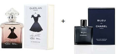 Agrandir l'image de Parfum homme bleu de channel + parfum femme la petite robe noir - 100ml Image de Parfum homme bleu de channel + parfum femme la petite robe noir - 100ml
