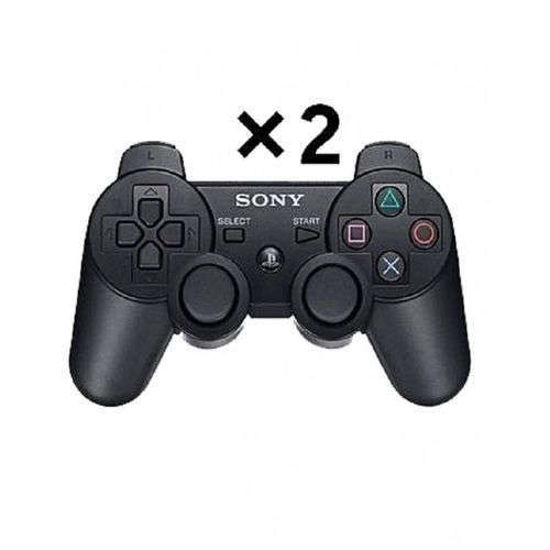 Image sur Manettes Sans Fil Pour PlayStation 3 Dual Shock - 2 Pièces - Noir