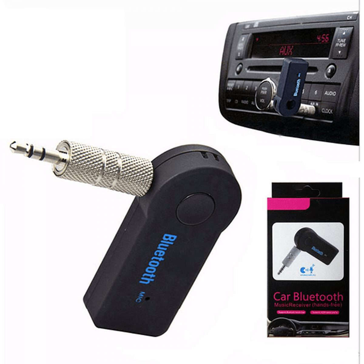 récepteur audio Bluetooth adaptateur auxiliaire 3,5 mm A2dp pour récepteur jack casque mains libres