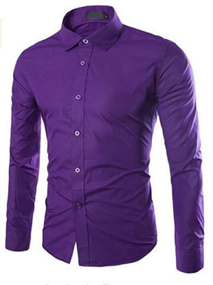 Agrandir l'image de Chemise Homme Slim Fit - Manche Longues - Muave Image de Chemise Homme Slim Fit - Manche Longues - Muave